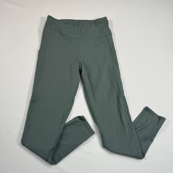 Vuori Pants - Womens Vuori The Rise The Shine Stride Leggins Kelp Green Size XS Zipper Pocket